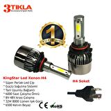 Audi A4 1996-2000 H4 Beyaz Led Xenon Şimşek Etkili Far Ampul 8000 Lümen