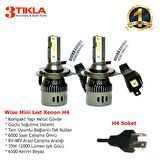 Wise Beyaz H4 Mini Led Xenon Şimşek Etkili 12000 Lümen