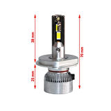 Peugeot 206 1998-2003 Far Ampulü  Mini Cosmo Beyaz H4 Mini Led Xenon Şimşek Etkili 15000 Lümen