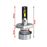 Volkswagen Transporter T5 2003-2009 Far Ampulü  Mini Cosmo Beyaz H4 Mini Led Xenon Şimşek Etkili 15000 Lümen