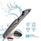 Arka Cam Sileceği 225mm 10 Aparatlı Universal Tüm Araçlara Uyumludur