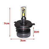 Toyota Land Cruiser 1980-2006 Far Ampulü GT Nano Beyaz H4 Mini Led Xenon Şimşek Etkili 22000 Lümen