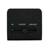 Evrensel Priz-fiş Çevirici Seyahat Adaptörü 2 Usb - Universal Travel Adapter All-in-one siyah