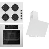 Ferre Steamart-Fryart-Sılentart Serisi Beyaz Set (CS206-FA + QEP63CB +D078-SA) - Emaye Izgara