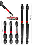 Mıknatıslı Bits Uç Matkap Ucu Tornavida Ucu Vidalama Ucu Ph2-90mm-50mm  (5ADET)