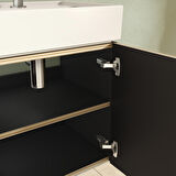 VitrA ArchiPlan 66557 Lavabo Dolabı, 45x38 cm, Mat Siyah / Sağ