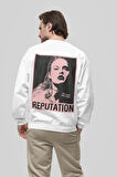 Taylor Swift Reputation Tasarım Baskılı Unisex Oversize Şarkıcı Sweatshirt