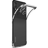 Sepetegelsin Huawei P Smart 2019 Renkli köşeli Şeffaf Arka Kapak Lazer Kılıf Gümüş