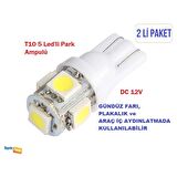 T10 Led Ampul Led Park Ampülü Gündüz Farı Oto Dipsiz Led