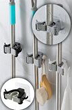 Zhltools Bastonlu Paspas Süpürge Fırça ve Mop Askısı Sap Tutucu 3Lü Paket
