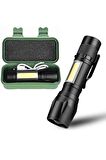 Zhltools Ultra Güçlü 5W Cob Led Usb Şarjlı El Feneri Avcılık, Doğa, Kamp, Deprem Çantasına Uygun