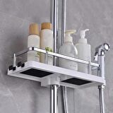 Zhltools Banyo Direğine Asılabilir Köşelik Şampuanlık Sabunluk Çift Askılı Düzenleyici Raf Paslanmaz