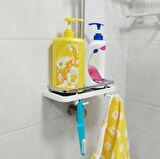 Zhltools Banyo Direğine Asılabilir Köşelik Şampuanlık Sabunluk Çift Askılı Düzenleyici Raf Paslanmaz