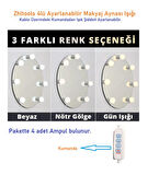 Zhltools 4lü Ayarlanabilir Makyaj Aynası Işığı