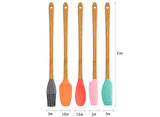 Zhlhome Renkli Bambu Saplı Silikon Uçlu Spatula 5li Set