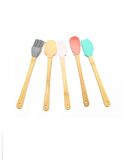 Zhlhome Renkli Bambu Saplı Silikon Uçlu Spatula 5li Set