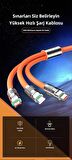 Zhltools 3 in 1 Usb to Type-C - Micro Usb - Lightning 120W Hızlı Şarj Kablosu 1.2 metre Turuncu
