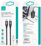 Usams Örgülü 1.2 Metre Type-C to Type-C 100w 5A Pd Hızlı Şarj ve Data Kablosu