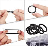 Zhltools 225 Parça Kauçuk Conta Seti Kendiliğinden Saklama Kutulu O Halkası Seti