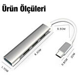 Zhltools C-809 4in1 Type-C to USB Hub Adaptör Çevirici Dönüştürücü Çoğaltıcı