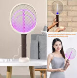 Zhltools Şarjlı Sinek Öldürücü Masaüstü Standlı Mor Işık 43Cm Sinek Kovucu Raket
