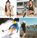 Zhltools Masaüstü Tripod Olabilen Telefon Tutuculu Kablosuz Kumandalı Selfie Çubuğu