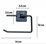 Zhltools Kendiliğinden Yapışkanlı Siyah Paslanmaz Metal Kapaksız Tuvalet Kağıtlığı Aparatı