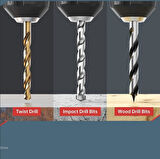 Zhltools Matkap Ucu Seti- Beton Metal Ahşap Matkap Ucu Drill Bits Set 16 lı SET