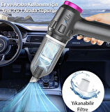 Zhltools 14000pa Güçlü Portatif 2 Kademeli Tasinabilir Vakumlu Kablosuz Üflemeli Mini Oto Araç Süpürgesi