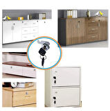 Zhltools Dolap Çekmece Kilidi Mandallı Çekmece Kilidi 2 Anahtarlı Mobilya Dolap Kilit