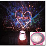 Sepetegelsin Yeni Moda Renkli Yıldızlar Led Gece Işığı Pembe