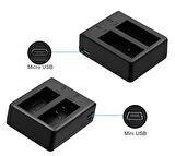 Sjcam 4 Adet Kamera Bataryası ve Çiftli Pil Şarj Cihazı 6 Parça Set