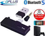 Gplus SW01 Playstation PS5 Xbox Nintendo Oyuncu Bluetooth Kulaklık Uyumlu Transmitter Ses Aktarım