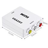 Gplus VGA2AV VGA RCA AV Dönüştürücü Çevirici Mini Audio Switch