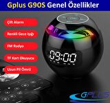 Gplus G90S Bluetooth 5.0 Çift Alarmlı Radyolu Dijital Masa Saati