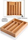 Kapris Ayarlanabilir Çekmece İçi Bambu Kaşıklık Organizer KAP-1441
