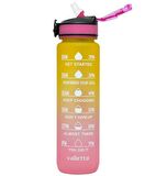 Valletta VLT1246 Fofana Bpa Içermez Motivasyonel Su Matarası 900ML Pembe