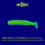 Silikon Kurt Yem - 1,5g 45mm - Fishack WormiX - 10 Adet - UV Silikon- Fluo Green
