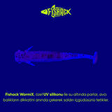 Silikon Kurt Yem - 1g 50mm - Fishack Wormix - 10 Adet - Purple - UV Silikon