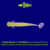Silikon Kurt Yem - 1g 50mm - Fishack Wormix - 10 Adet - Fluo Green - UV Silikon