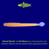 Silikon Sahte Kurt Yem - 2,2g 87mm - Fishack Wormix - Orange - UV Silikon