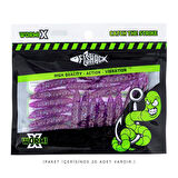 Silikon Kurt Yem - Fishack - 35mm - Sarımsak Kokulu - 20 Adet - Purple - UV - Trout Bait