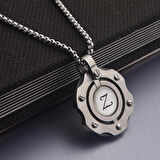 Special Harfli Çift Taraflı Çelik Kolye Takı Kişiye Özel Hediyelik Aksesuar