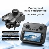W12 GPS Drone, Dahili LCD Ekranlı Kumanda, HD Kamera, 360° Engel Algılama, Fırçasız Motor, Tek Tuşla Eve Dönüş
