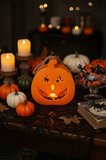 Halloween Masaüstü Işıklı Balkabağı – Cadılar Bayramı Temalı Çift Taraflı Dekoratif Lamba