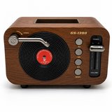GS-1390 Retro Bluetooth Hoparlör ve FM Radyo | USB Bellek, TF Kart, AUX Girişli Ahşap Tasarım