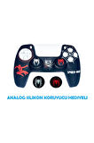 PS5 Dualsense Spider Man 2  Koruyucu Silikon Kılıf + Analog silikon Koruyucu