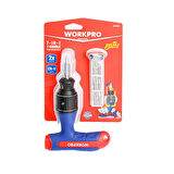 WORKPRO WP221072 7-IN-1 Profesyonel CR-V T- Saplı Cırcırlı Manyetik Tornavida Seti 