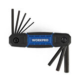 WORKPRO WP222028 8 Parça CR-V Metrik Çakı Tipi Profesyonel Allen Anahtar Takımı
