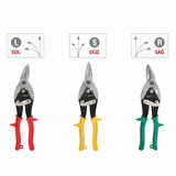 WORKPRO WP200001 250mm 3 Parça Sağ/Sol/Düz Profesyonel Kaportacı Makası